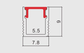 7.8*9mm Slim Rimless LED Aluminium Profile Light For LED Strip Lights